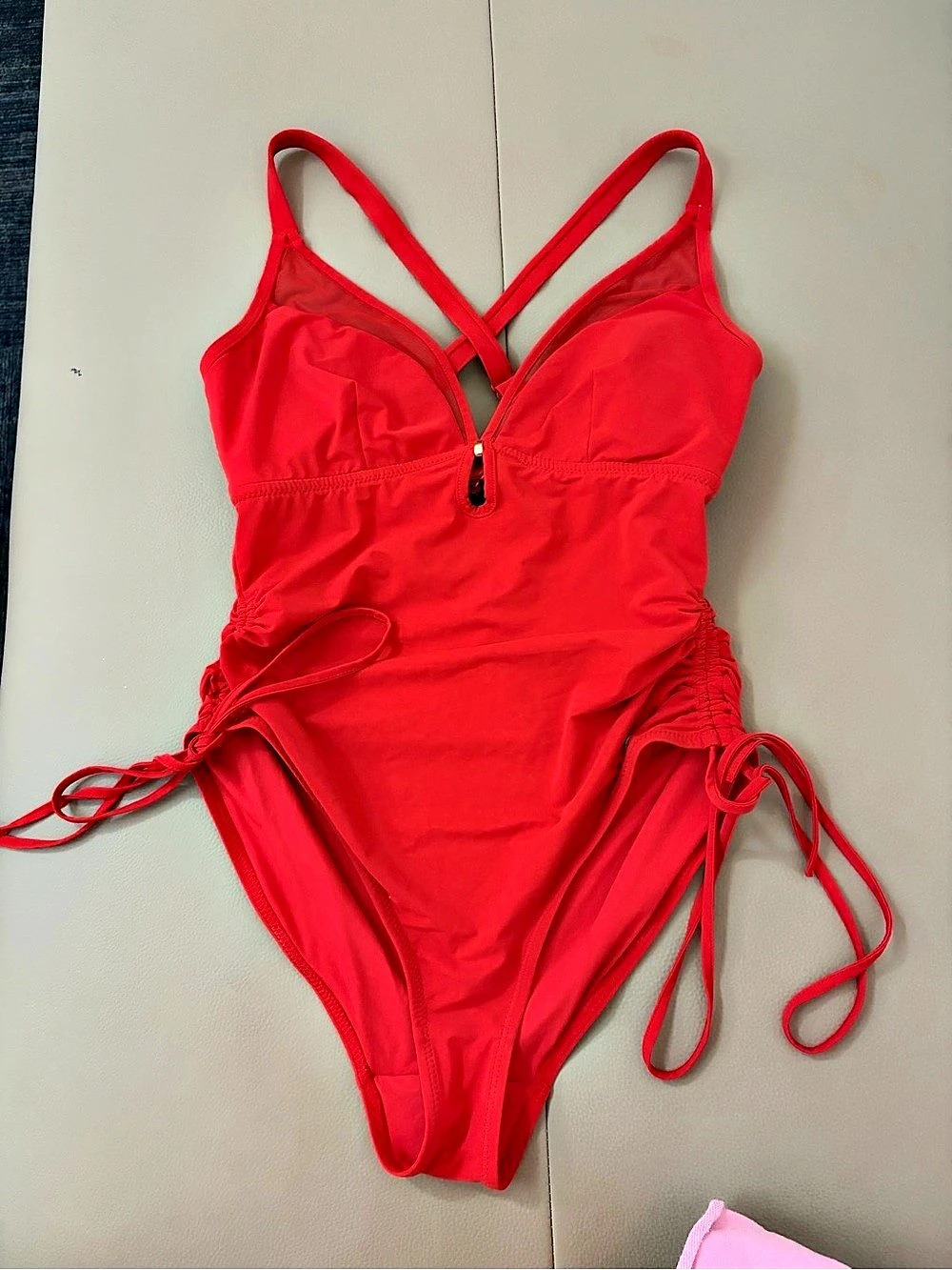 Popilush Shapewear Red One-Piece Swimsuit Size Small Like New